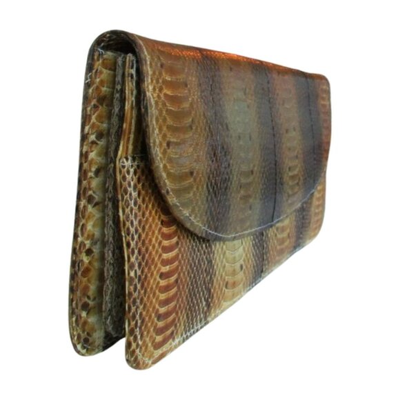 Vintage Genuine Snake Skin Leather Clutch Purse - Picture 4 of 7